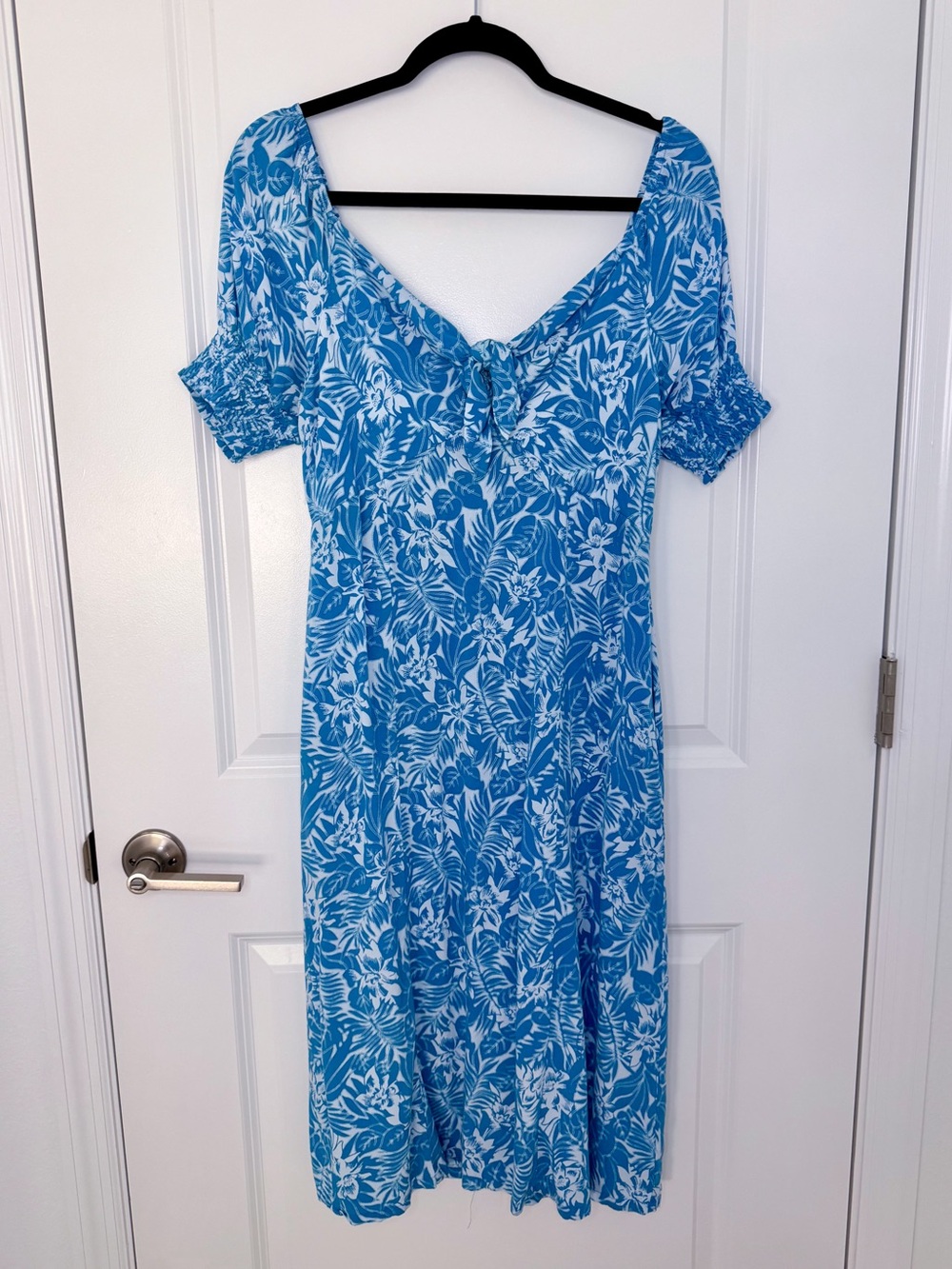 Mimi Chica Blue Tropical Floral Midi Sundress Size Large